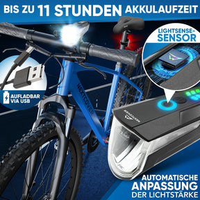 Fahrradsattel ComfortOne & Fahrradlicht LightOne Set