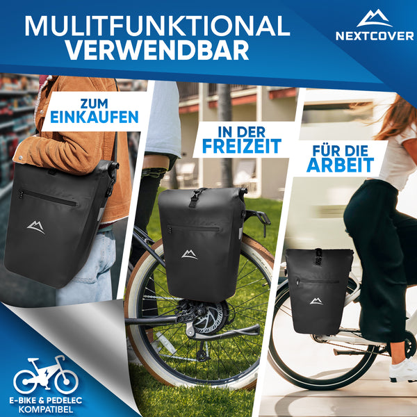 NextBag Classic Fahrradtasche - Multifunktionale Gepäckträgertasche