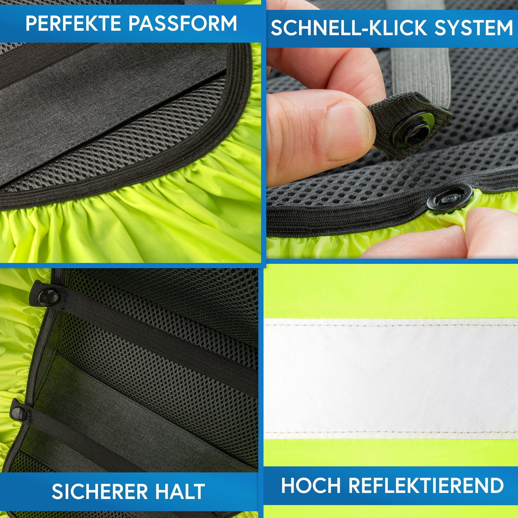 Regenschutz für Rucksack & Schulranzen - wasserdicht & reflektierend