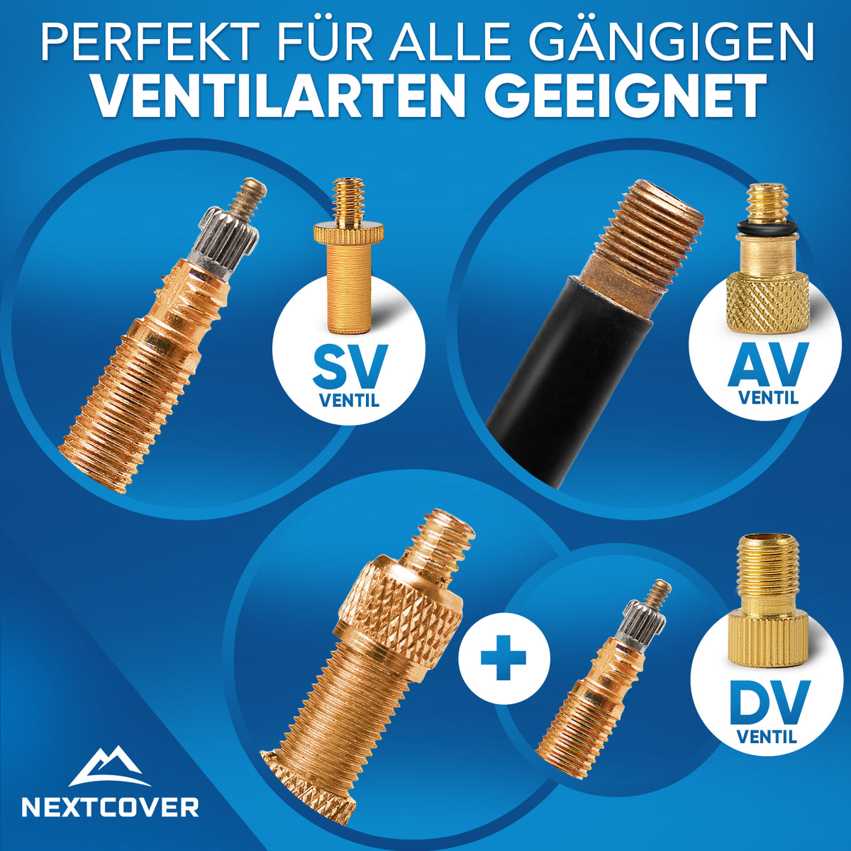 Fahrradventil Adapter Set (15-teilig) - immer das passende Ventil!